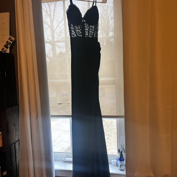 B Darlin Black Lace Backless Dress B Darlin Black Lace Backless Dress